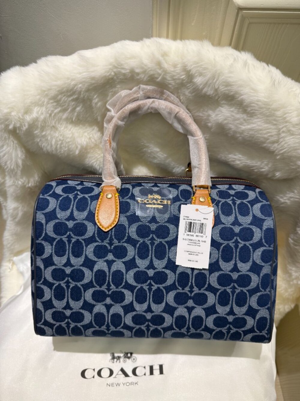 Coach Rowan Large Satchel In Signature Denim